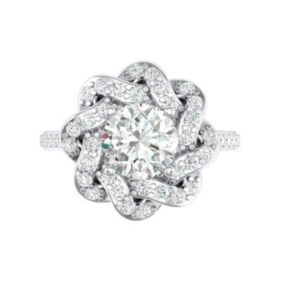 Woven Halo Crystal Engagement Ring (1.28 CTW) Top Flat View