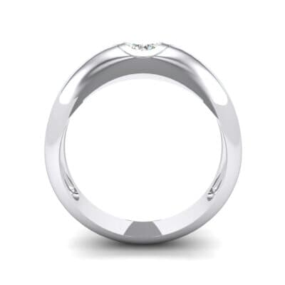 Rounded Two-Tone Burnish-Set Crystal Wedding Ring (0.28 CTW) Side View