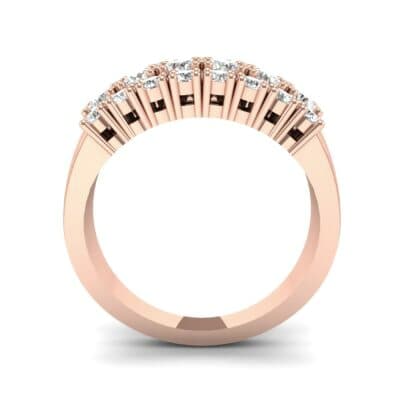 Tapered Three-Row Diamond Ring (1.3 CTW) Side View