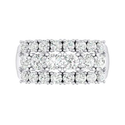 Tapered Three-Row Crystal Ring (0.64 CTW) Top Flat View