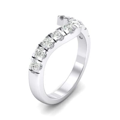 Asymmetrical Wave Pave Crystal Ring (0 CTW) Perspective View