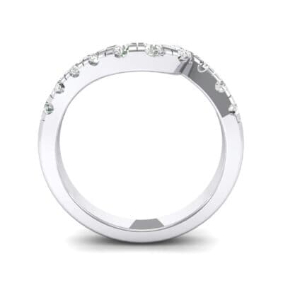 Asymmetrical Wave Pave Diamond Ring (0.7 CTW) Side View