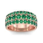 Wide Three-Row Emerald Ring (2.22 CTW) Top Dynamic View