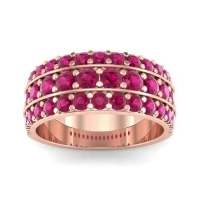 Wide Three-Row Ruby Ring (2.22 CTW) Top Dynamic View