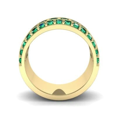 Wide Three-Row Emerald Ring (2.22 CTW) Side View