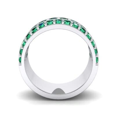Wide Three-Row Emerald Ring (2.22 CTW) Side View