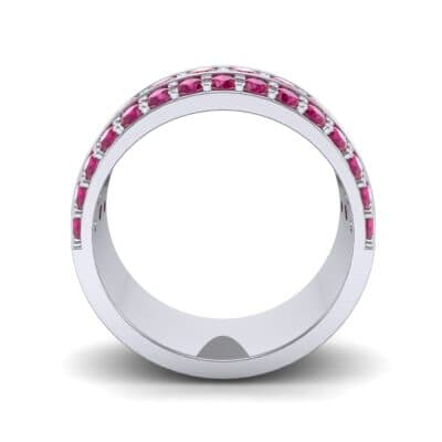 Wide Three-Row Ruby Ring (2.22 CTW) Side View
