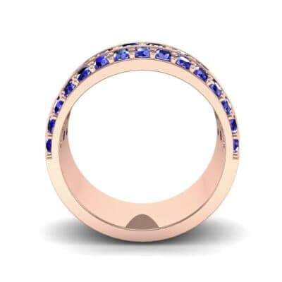 Wide Three-Row Blue Sapphire Ring (2.22 CTW) Side View