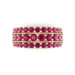Wide Three-Row Ruby Ring (2.22 CTW) Top Flat View