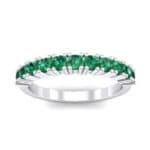 Arielle Prong-Set Emerald Ring (0.44 CTW) Top Dynamic View