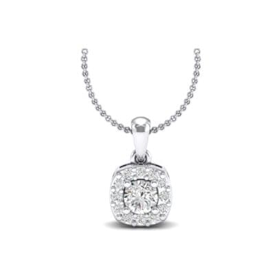 Cushion-Cut Halo Crystal Pendant (0.32 CTW) Perspective View