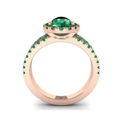 Pave Split Shank Pear Halo Emerald Engagement Ring (1.85 CTW) Side View