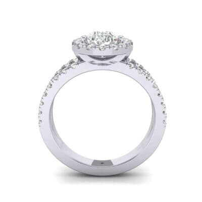 Pave Split Shank Pear Halo Diamond Engagement Ring (1.31 CTW) Side View