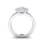 Pave Split Shank Pear Halo Crystal Engagement Ring (1.31 CTW) Side View