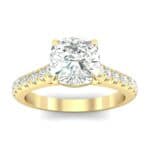 Claw Prong Pave Diamond Engagement Ring (0.93 CTW) Top Dynamic View