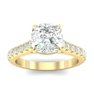 Claw Prong Pave Diamond Engagement Ring (0.93 CTW) Top Dynamic View