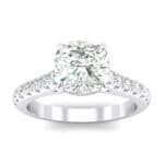 Claw Prong Pave Crystal Engagement Ring (0.93 CTW) Top Dynamic View