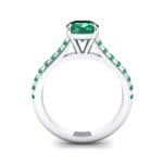 Claw Prong Pave Emerald Engagement Ring (1.35 CTW) Side View