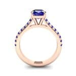 Claw Prong Pave Blue Sapphire Engagement Ring (1.35 CTW) Side View