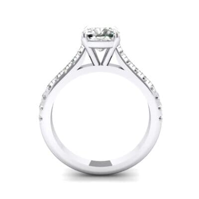 Claw Prong Pave Crystal Engagement Ring (0.93 CTW) Side View