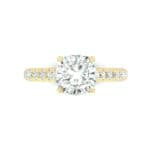 Claw Prong Pave Diamond Engagement Ring (0.93 CTW) Top Flat View