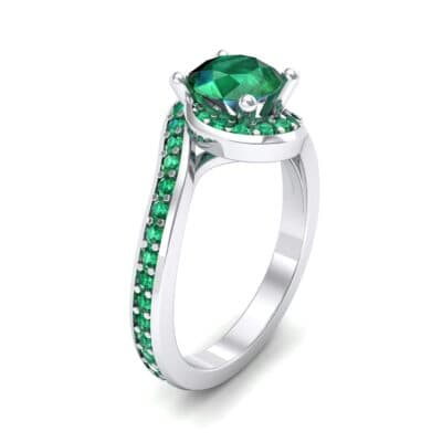 Embrace Pave Emerald Bypass Engagement Ring (1.52 CTW) Perspective View