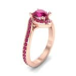 Embrace Pave Ruby Bypass Engagement Ring (1.52 CTW) Perspective View