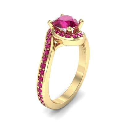 Embrace Pave Ruby Bypass Engagement Ring (1.52 CTW) Perspective View