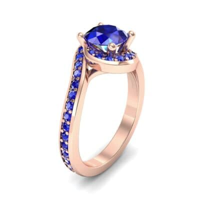 Embrace Pave Blue Sapphire Bypass Engagement Ring (1.52 CTW) Perspective View