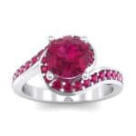 Embrace Pave Ruby Bypass Engagement Ring (1.52 CTW) Top Dynamic View