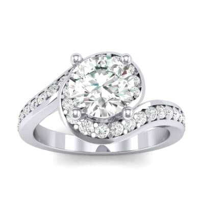 Embrace Pave Diamond Bypass Engagement Ring (1.07 CTW) Top Dynamic View