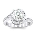 Embrace Pave Crystal Bypass Engagement Ring (1.07 CTW) Top Dynamic View