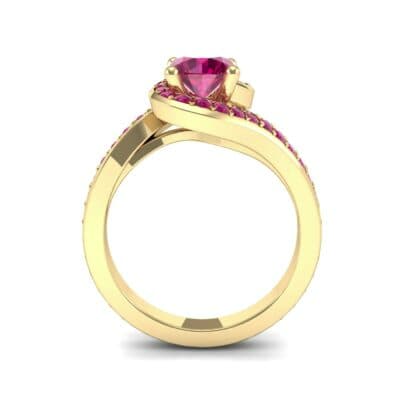 Embrace Pave Ruby Bypass Engagement Ring (1.52 CTW) Side View