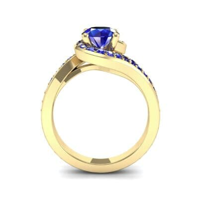 Embrace Pave Blue Sapphire Bypass Engagement Ring (1.52 CTW) Side View