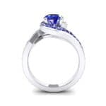 Embrace Pave Blue Sapphire Bypass Engagement Ring (1.52 CTW) Side View
