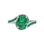 Embrace Pave Emerald Bypass Engagement Ring (1.52 CTW) Top Flat View