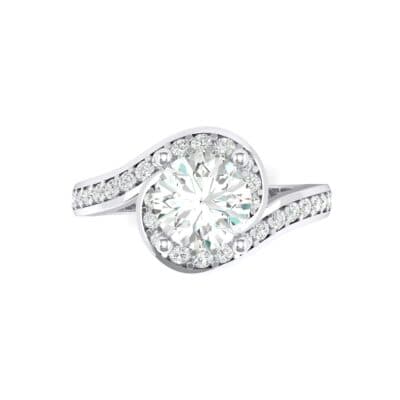 Embrace Pave Crystal Bypass Engagement Ring (1.07 CTW) Top Flat View