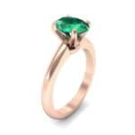 Modern Tulip Oval Solitaire Emerald Engagement Ring (1.8 CTW) Perspective View