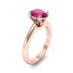 Modern Tulip Oval Solitaire Ruby Engagement Ring (1.8 CTW) Perspective View