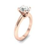 Modern Tulip Oval Solitaire Diamond Engagement Ring (1.2 CTW) Perspective View
