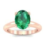 Modern Tulip Oval Solitaire Emerald Engagement Ring (1.8 CTW) Top Dynamic View