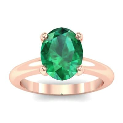 Modern Tulip Oval Solitaire Emerald Engagement Ring (1.8 CTW) Top Dynamic View