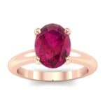 Modern Tulip Oval Solitaire Ruby Engagement Ring (1.8 CTW) Top Dynamic View
