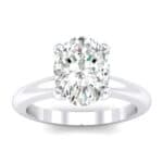 Modern Tulip Oval Solitaire Crystal Engagement Ring (1.2 CTW) Top Dynamic View