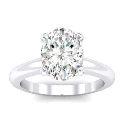 Modern Tulip Oval Solitaire Crystal Engagement Ring (1.2 CTW) Top Dynamic View
