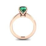 Modern Tulip Oval Solitaire Emerald Engagement Ring (1.8 CTW) Side View