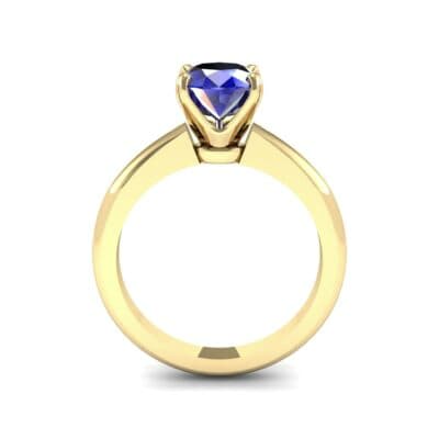 Modern Tulip Oval Solitaire Blue Sapphire Engagement Ring (1.8 CTW) Side View