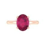 Modern Tulip Oval Solitaire Ruby Engagement Ring (1.8 CTW) Top Flat View