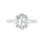 Modern Tulip Oval Solitaire Diamond Engagement Ring (1.2 CTW) Top Flat View