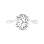 Modern Tulip Oval Solitaire Crystal Engagement Ring (1.2 CTW) Top Flat View